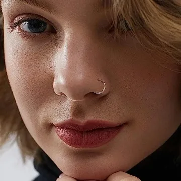 Stylish FIBO STEEL 5PCS Nose Hoop Set in Multiple Colors