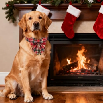 UP URARA PUP Christmas Plaid Dog Collar for All Dogs