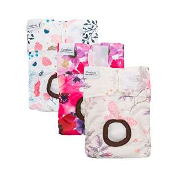 CuteBone Dog Diapers Female Washable Small Medium Large 3 Pack Reusable Doggie Diapers Puppy Period ...