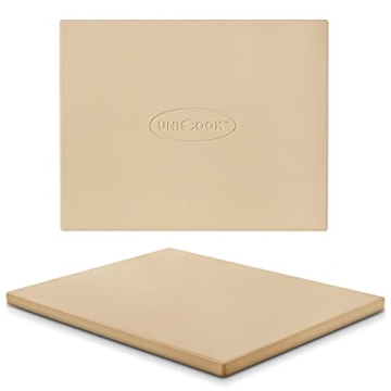Unicook Heavy Duty Cordierite Pizza Stone for Oven and Grill, 15 x 12 Inch