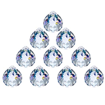 Crystal Ball Prism 40 mm/1.57 Inch Decorative Ball for Chandelier Window Suncatcher 10 Pack Rainbow ...