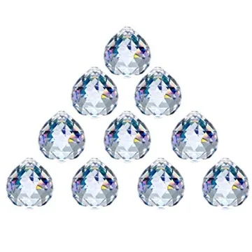 Crystal Ball Prism 40 mm/1.57 Inch Decorative Ball for Chandelier Window Suncatcher 10 Pack Rainbow ...