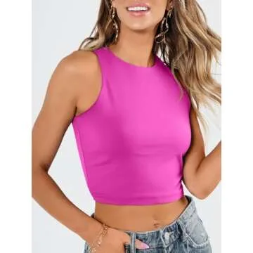Stylish EFAN Women's Double Lined Racerback Crop Top