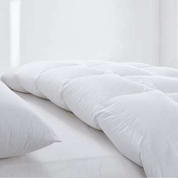 Luxurious King Goose Feather Down Comforter for All Seasons