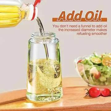 YARRAMATE Olive Oil Dispenser Bottle for Kitchen，2 in 1 Oil Sprayer for Cooking, 16oz/470ml Glass Oil Spray Bottle with Pourer, Food-grade Oil Mister for Air Fryer, Salad, Frying, BBQ (Green)