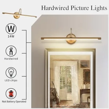 JOOSENLUX Elegant Picture Light Brass Finish 3000K