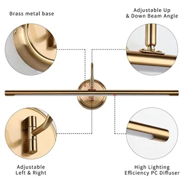 JOOSENLUX Elegant Picture Light Brass Finish 3000K