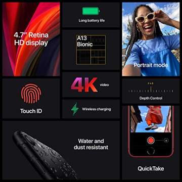 Apple iPhone SE, 64GB, Red - for Cricket Wireless (Renewed)