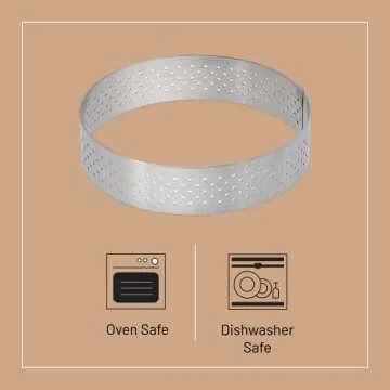 de Buyer Perforated Round Tart Ring - 9.75” Diameter, 0.8” Height - Perfect for Baking Beautifully Crisp Tarts - Easy to Use & Clean - Made in France