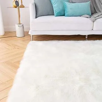 Carvapet 6x9 Shaggy Faux Sheepskin Rug for Home