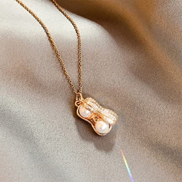 USHOBE Personalized Peanut Necklace Charm for Women
