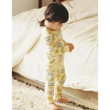 VAENAIT BABY Toddler Kids Boys Girls Animal 100% Cotton Sleepwear Pajamas Set Happy Day JS