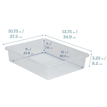 ECR4Kids Letter Size Tray with Lid, Storage Bin, Clear, 10-Piece