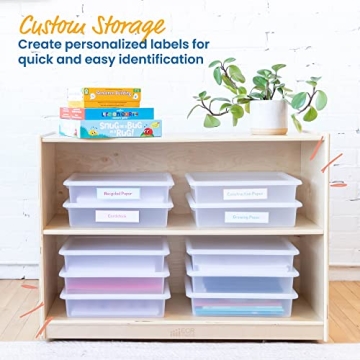 ECR4Kids Letter Size Tray with Lid, Storage Bin, Clear, 10-Piece