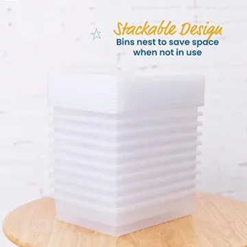 ECR4Kids Letter Size Tray with Lid, Storage Bin, Clear, 10-Piece