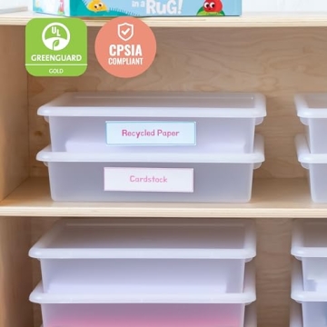 ECR4Kids Letter Size Tray with Lid, Storage Bin, Clear, 10-Piece