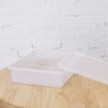 ECR4Kids Letter Size Tray with Lid, Storage Bin, Clear, 10-Piece