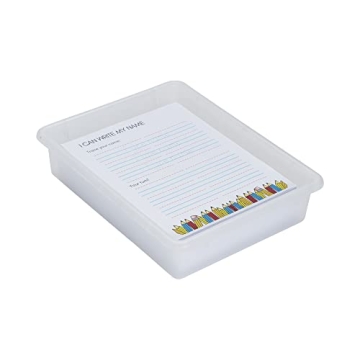 ECR4Kids Letter Size Tray with Lid, Storage Bin, Clear, 10-Piece