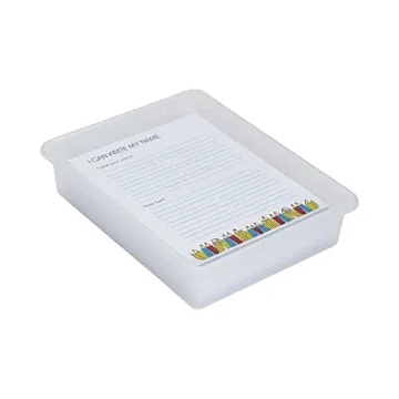 ECR4Kids Letter Size Tray with Lid, Storage Bin, Clear, 10-Piece