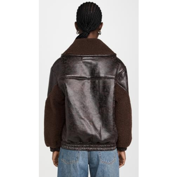 BLANKNYC Women's Sweet Talker Bomber Jacket Brown Combo M