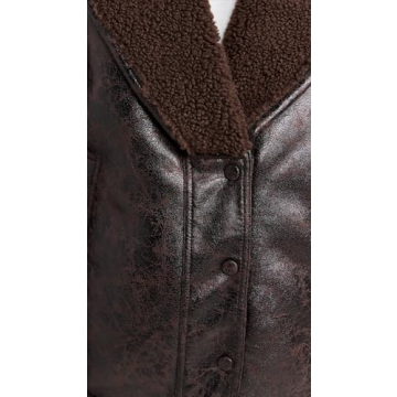 BLANKNYC Women's Sweet Talker Bomber Jacket Brown Combo M