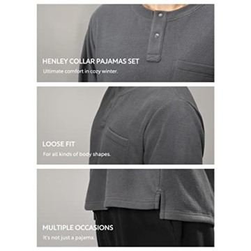 DAVID ARCHY Men's Cozy Polar Fleece Pajama Set for Winter