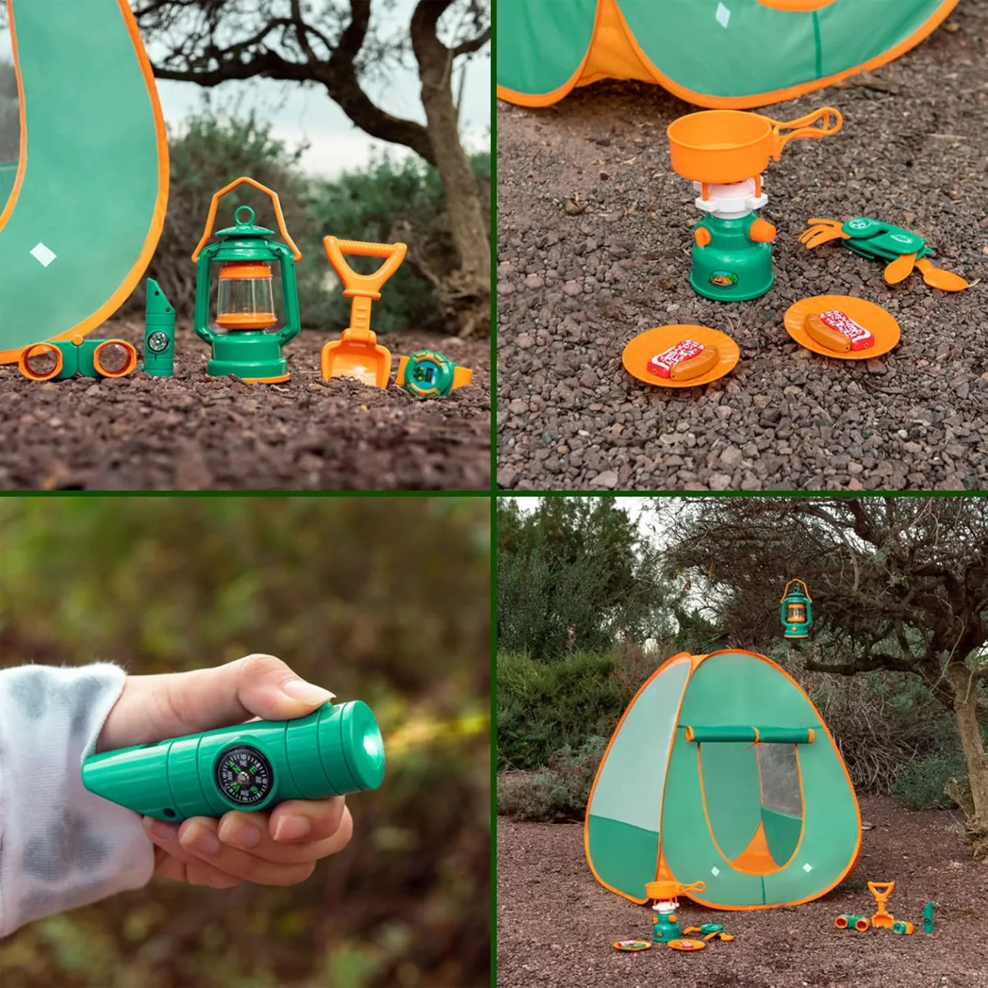 Kids Camping Gear Set - FUN LITTLE TOYS Pop Up Tent
