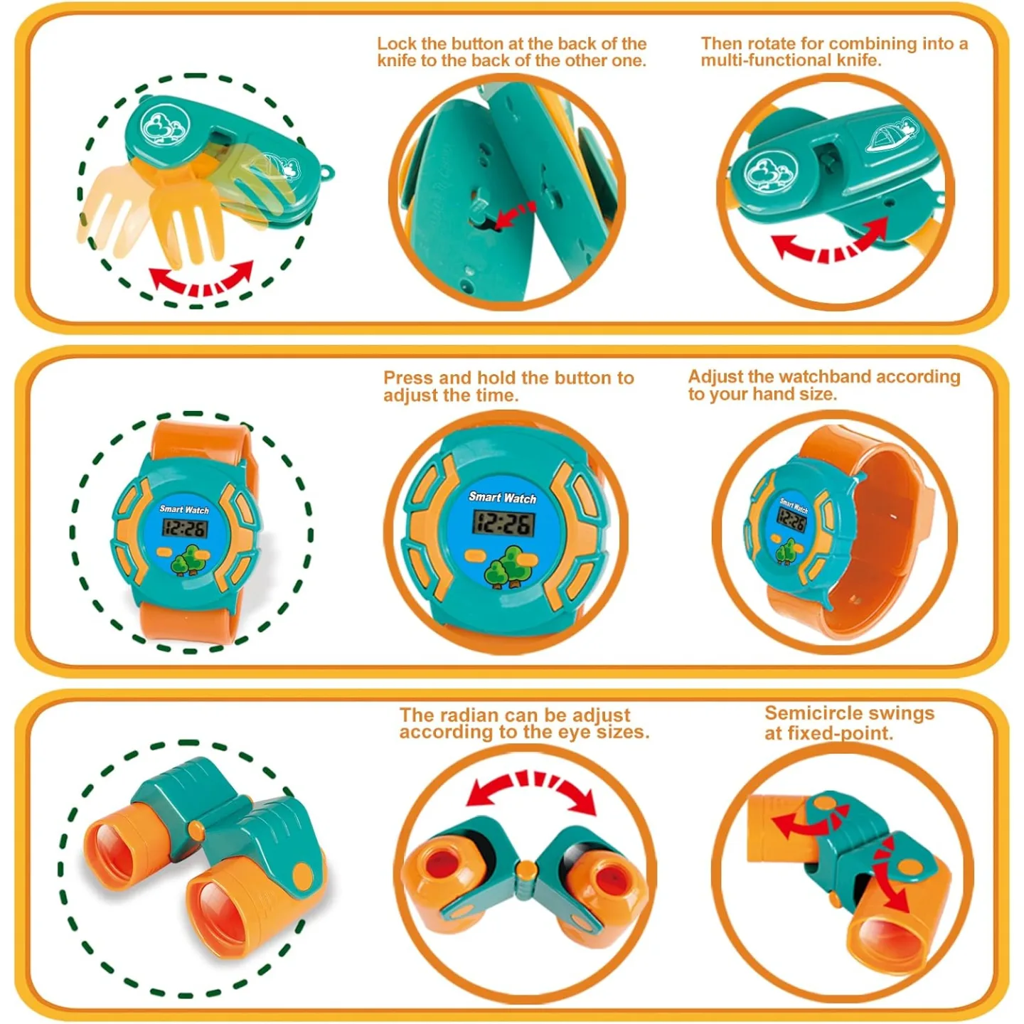 Kids Camping Gear Set - FUN LITTLE TOYS Pop Up Tent