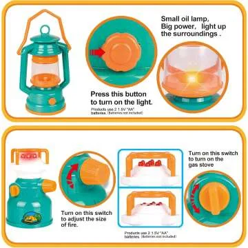 Kids Camping Gear Set - FUN LITTLE TOYS Pop Up Tent