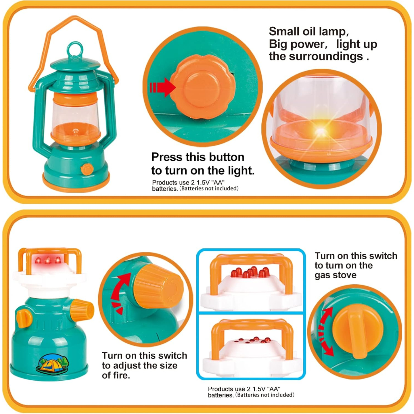 Kids Camping Gear Set - FUN LITTLE TOYS Pop Up Tent