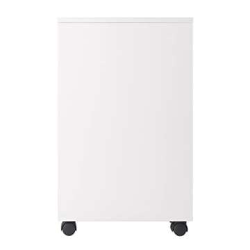 Winsome Halifax Storage Mobile Cabinets, 1 Door, 3 Drawers, 2 Wide Drawers, for Home Office, White