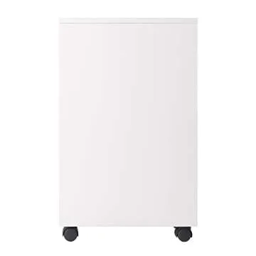 Winsome Halifax Storage Mobile Cabinets, 1 Door, 3 Drawers, 2 Wide Drawers, for Home Office, White