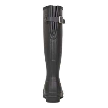 Hunter Women's Original Tall Back Adjustable Rain Boot, Black, 7