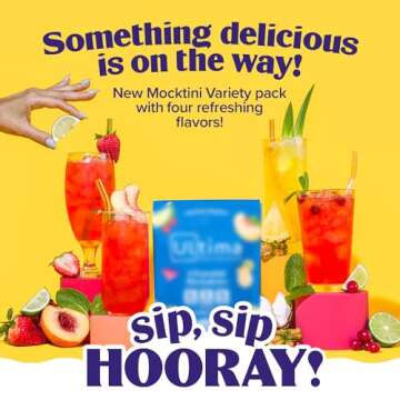 Ultima Replenisher Daily Electrolyte Drink Mix – Mocktini Variety, 18 Stickpacks – Hydration Pac...