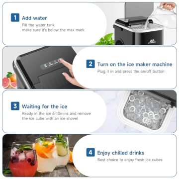 Portable Ice Maker Countertop with Self-Cleaning Function