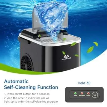 Portable Ice Maker Countertop with Self-Cleaning Function