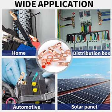 60pcs Heavy Duty Battery Cable Lugs Kit for All Projects