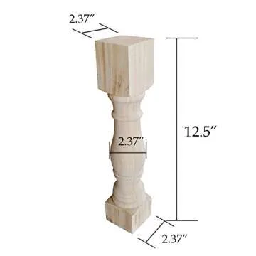 Btibpse 12.5" Traditional Bench Legs Set - Quality Unfinished Furniture Supports