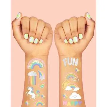 xo, Fetti Rainbow Temporary Tattoos for Kids' Parties