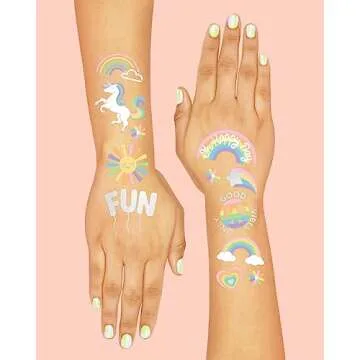 xo, Fetti Rainbow Temporary Tattoos for Kids' Parties