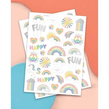 xo, Fetti Rainbow Temporary Tattoos for Kids' Parties