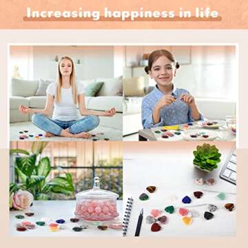 Nuenen 40 Pcs 0.8 Inch Heart Stone Bulk Mother's Day Gifts Heart Shaped Rock Worry Stone Tiny Trinkets Healing Crystal Gemstone Love Carved Rock Mom Women