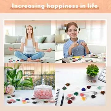 Nuenen 40 Pcs 0.8 Inch Heart Stone Bulk Mother's Day Gifts Heart Shaped Rock Worry Stone Tiny Trinkets Healing Crystal Gemstone Love Carved Rock Mom Women