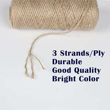 PerkHomy Garden Twine Strong Natural Jute 328 Feet Long