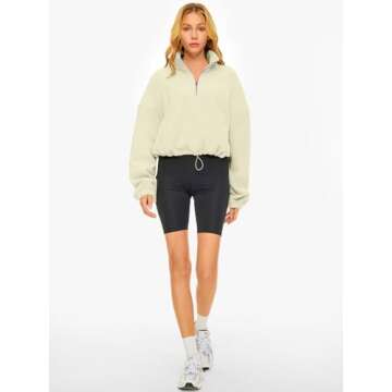 AUTOMET Womens Hoodies Oversized Half Zip Pullover Long Sleeve Fleece Sweatshirts Trendy Quarter Zip Fall Sweaters Teen Girls Y2K Clothes Apricot