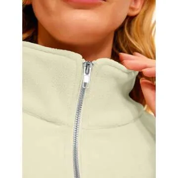 AUTOMET Womens Hoodies Oversized Half Zip Pullover Long Sleeve Fleece Sweatshirts Trendy Quarter Zip Fall Sweaters Teen Girls Y2K Clothes Apricot