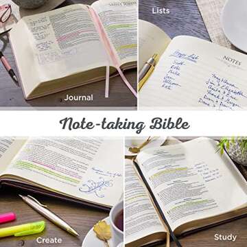 KJV Holy Bible, Note-taking Bible, Faux Leather Hardcover - King James Version, Brown/Pink (KJV Note-taking Editions)
