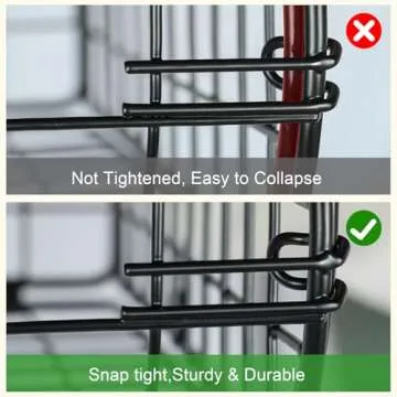 X-cosrack Foldable Cabinet Wall Mount Metal Wire Basket Organizer Pantry Basket with Handles - 3 Pack -16" x 9 1/2" X 6", Food Storage Mesh Bin for Kitchen Bathroom Laundry Closet Garage Patent Design