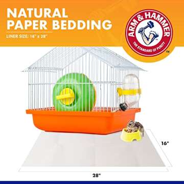 Arm & Hammer for Pets Super Absorbent Cage Liners for Guinea Pigs, Hamsters, Rabbits & All Small Animals | Best Cage Liners for Small Animals, 7 Count Small Animal Pet Products