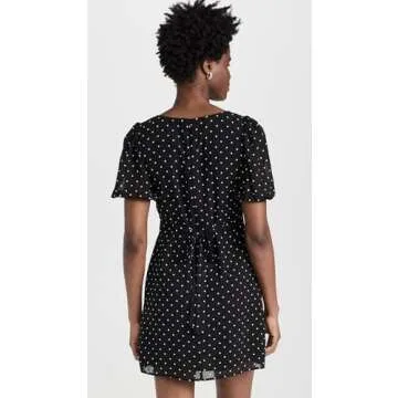 WAYF Women's Mini Slip Dress, Black Polka-Dot, S